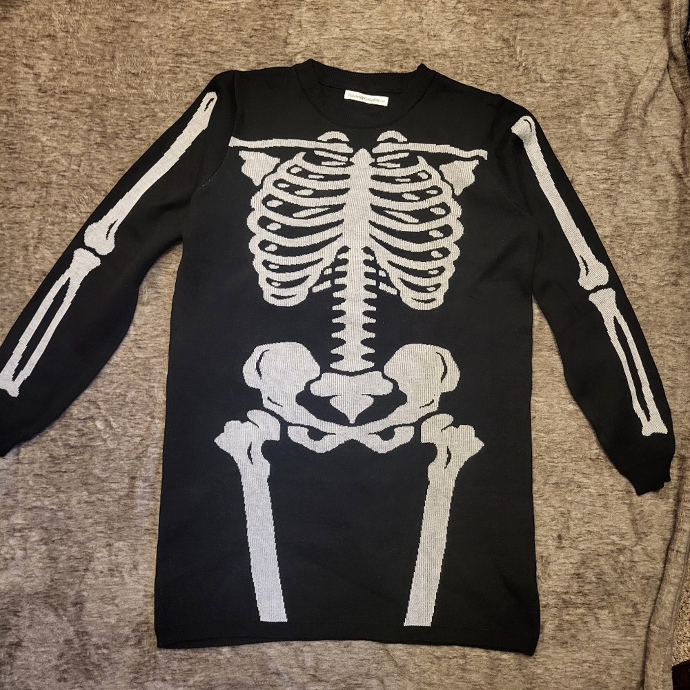 Skeleton Design Black and Gray Sweater